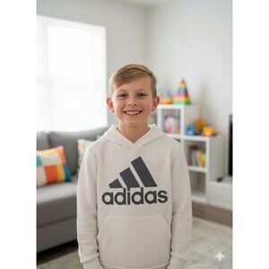 adidas Kids Essential Hooded Pullover (Toddler/Little Kid) Size 8